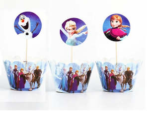 Snow Princess cupcake wrappers and toppers