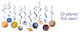 Outer Space Planet decorations - 10 pcs