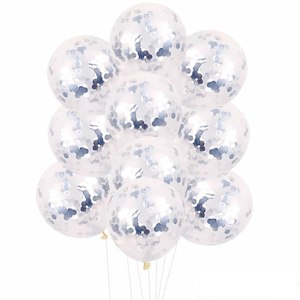 Adult Party Balloons: Silver confetti balloons - 10 pack
