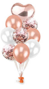 9 pcs rose gold confetti balloons