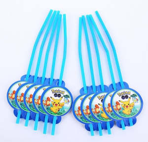 10 pcs Pocket Monsters straws