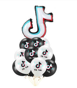 Tick Tock balloons - 11pcs (foil and latex)