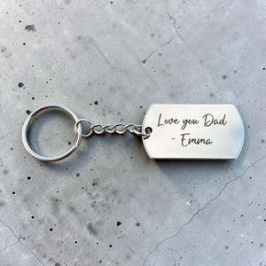 Personalised Unique Christmas Gifts: Personalised Keyring for Dad