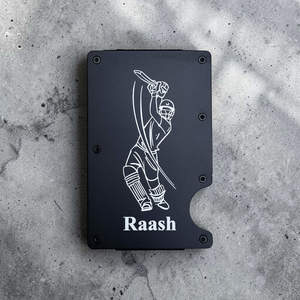 Personalised Unique Christmas Gifts: Custom Engraved Metal Card Holder with Personalised Design