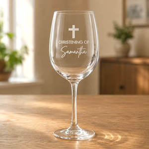 Personalised Gifts For All Occasions: Personalised Christening Wine Glass with Name