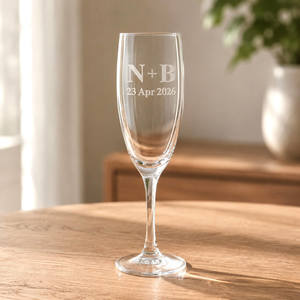 Personalised Gifts For All Occasions: Personalised Anniversary Champagne Flute with Initials and Date