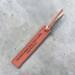 Personalised Leatherette Bookmark with Custom Engraved Quote