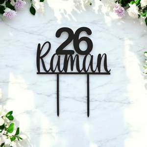 Personalised Age and Name Birthday Cake Topper