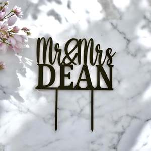 Personalised Mr and Mrs Cake Topper