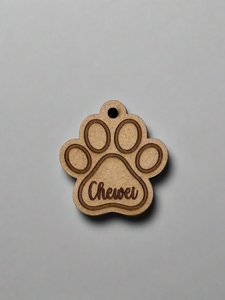 Custom Pet Id Tags: Engraved Dog Paw ID Tag