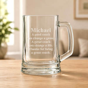 Personalised Coach Beer Mug with Name and Quote