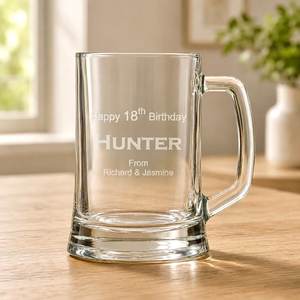 Personalised Beer Glasses: Personalised Birthday Beer Handle