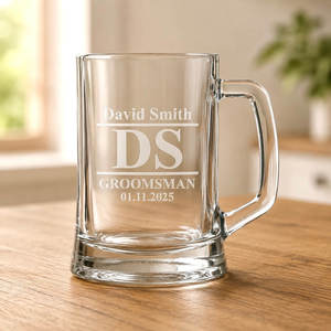 Personalised Beer Glasses: Personalised Groomsmen Beer Glasses