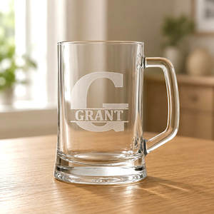 Personalised Beer Glasses: Custom Initial Beer Glass with Name