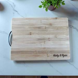 Personalised Engraved Wedding Chopping Board with Handle
