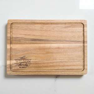 Personalised Wedding Gifts: Engraved Family Name Cutting Board Housewarming Gift