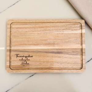 Custom Engraved Acacia Chopping Board With Personalised Message