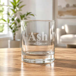 Personalised Engraved Whiskey Tumbler Glass with Name