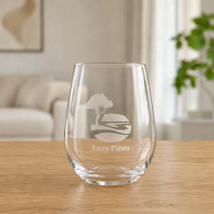 Personalised Stemless Wine Glass for Business