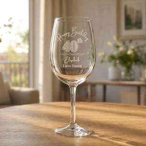 Engraved Wine Glasses: Personalised Birthday Wine Glass