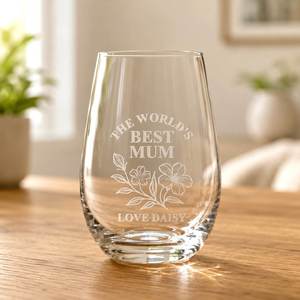 Personalised Mother's Day Stemless Wine Glass