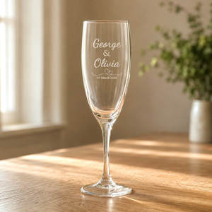Personalised Engraved Champagne Flutes: Engraved Bridal Party Champagne Flutes