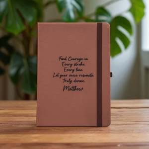 Personalised Leather Journal with Engraved Quote
