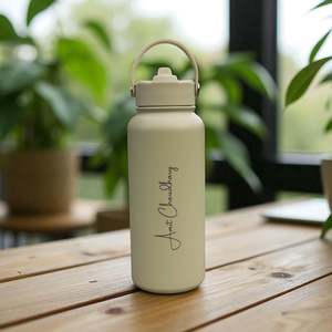 Custom Name Water Bottle 1L Stainless Steel Engraved