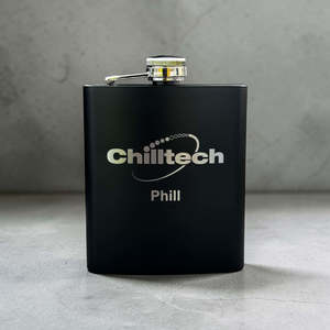 Personalised Hip Flasks: Engraved Corporate Hip Flask with Logo