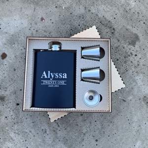 Engraved 21st Birthday Hip Flask with Name and Date