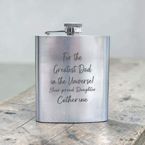 Personalised Hip Flasks: Engraved Hip Flask for Dad
