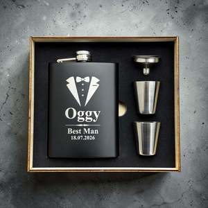 Engraved Best Man Wedding Hip Flask