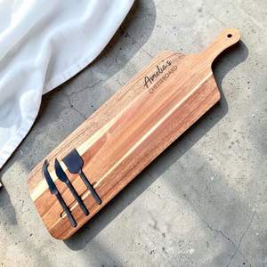 Personalised Engraved Cheese Board Sets: Engraved Cheese Board with Knives