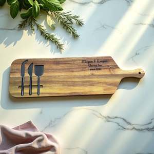 Personalised Engraved Cheese Board Sets: Engraved Anniversary Cheese Board Set