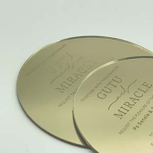 Round Mirror Acrylic Wedding Invitation