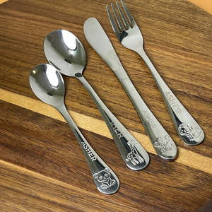 Christmas: Personalised Kids’ Animal Cutlery Set (4-Piece)