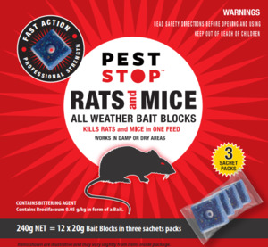Rat & Mice Bait Blocks - All Weather Solution for Powerful Rodent Control
