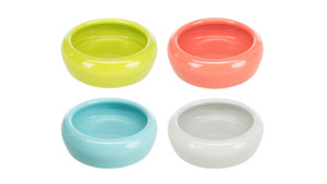 Small Pet Bowls Bottles: Ceramic Bowl with Rounded Rim 15cm