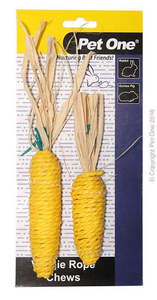 Small Pet Toys: Vege Rope Chews Corn 2 pack - Pet One