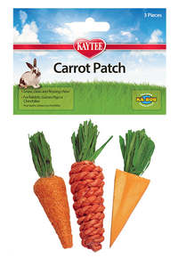 Small Pet Toys: Kaytee Chew Toy Carrot Patch 3pk