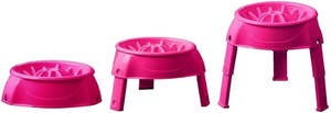 Dogs: Outward Hound 3in1 UP Feeder Plastic Pink