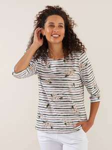 Yarra Trail: Floral Stripe Print Tee