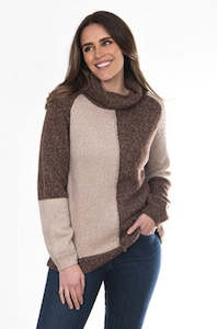 Jumpers: Roll Neck Colour Block Pullover