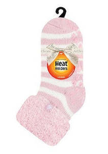 Heat Holders: Heat Holders Lounge Stripe Sock - Balerina Pink