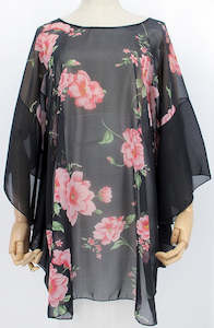 Womenswear: Chiffon Flower Overtop - Pink Flower