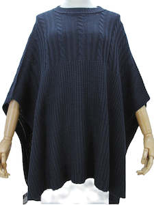 Womenswear: Autumn Knit Poncho - Navy