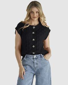 Fashion Tops: Zadie Vest - Black