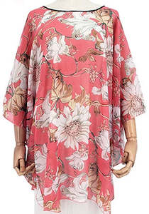 Womenswear: Chiffon Floral Overtop - Pink