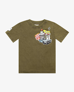 Washed Khaki Road trip Tee
