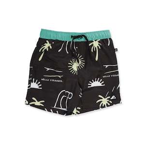 Boys 2 8yrs: Ocean Board Short - Black Green
